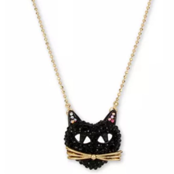 Black Cat Pavé Pendant Necklace - Picture 2 of 5